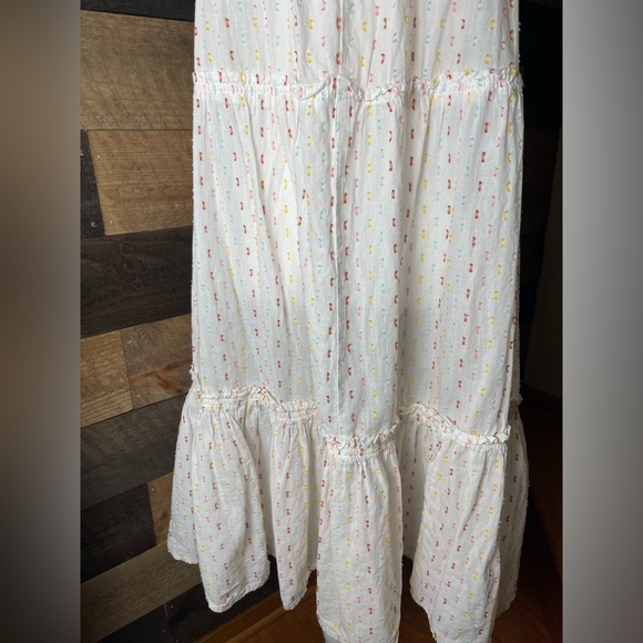 Madewell Tiered Cover-Up Dress Nightgown in Rainbow Clipdot Medium Cottagecore - Picture 6 of 15